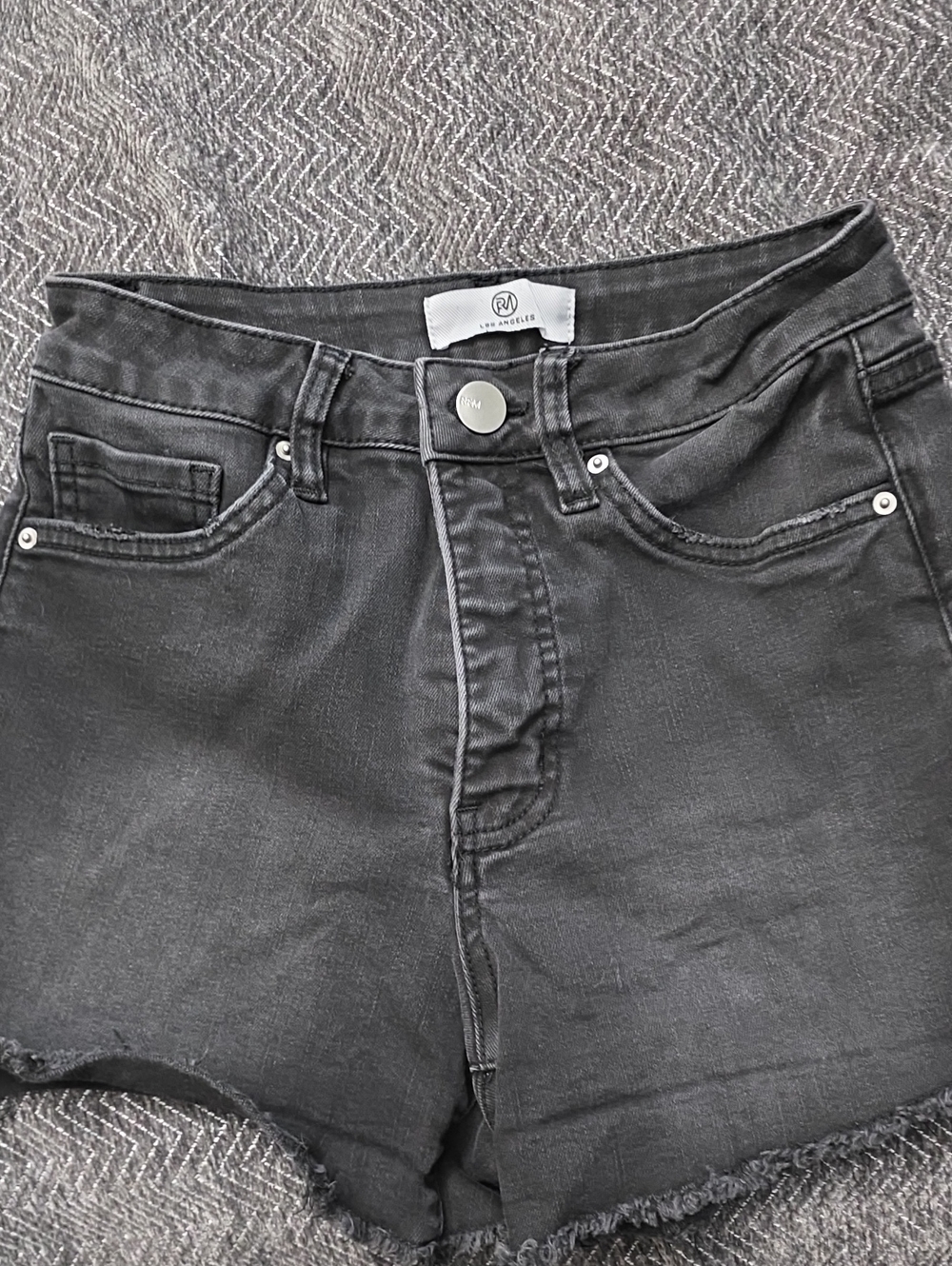 High-Waist Black Denim Cutoff Shorts RFM Size Small